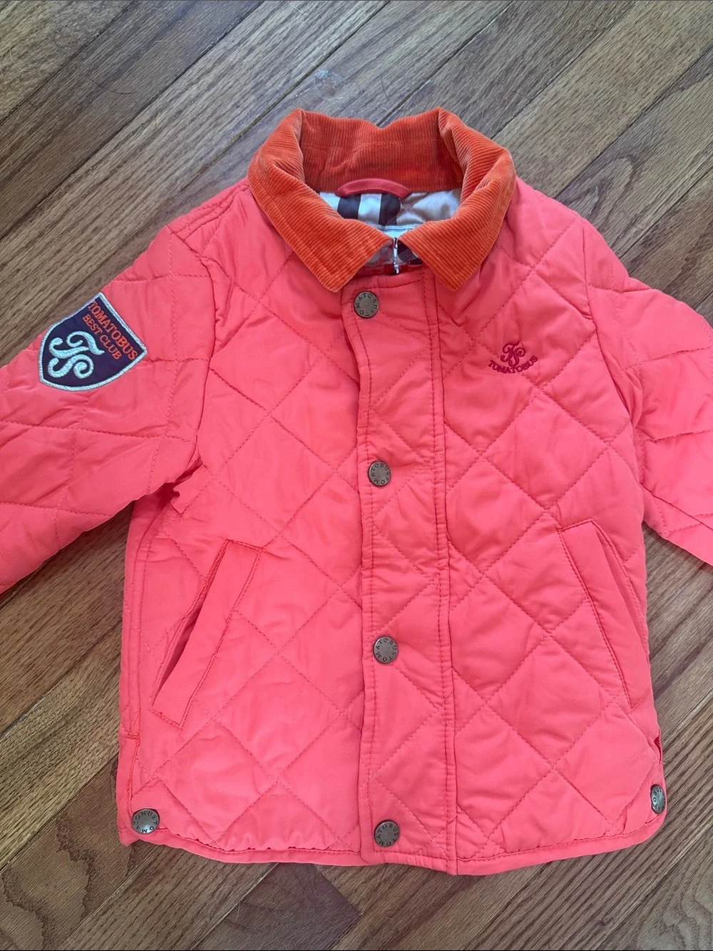 Boys Fall Quilted pumpkin orange boutique jacket size 100/48 EU sizing USA 4 4 T